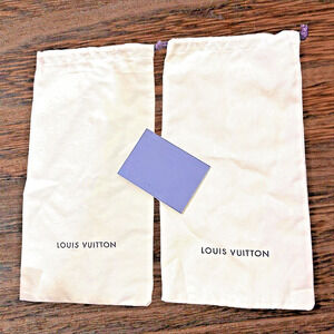Louis Vuitton Drawstring Dust Bag Large w Booklet 16x8” Authentic Set of 2 Empty
